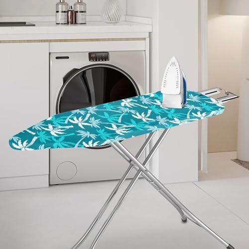 Coconut Tree Palm Tabletop Ironing Board Cover Stylish with Scorch Resistant Hook and Loop Fastener Strap Elastic Edge Home Decorations - color: Coconut Tree Palm