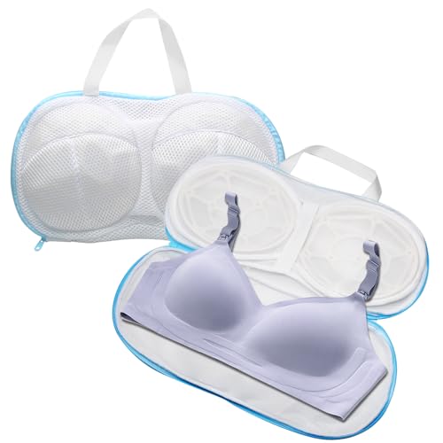 Luomorgo 2-Pack Bra Wash Bags with 3D Protective Bracket & Zipper
