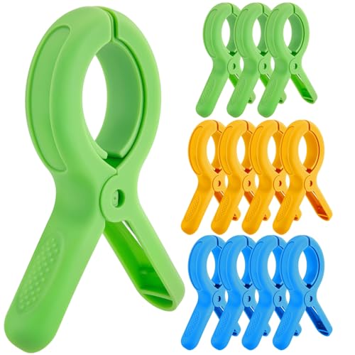 12 Pcs Beach Towel Clips for Beach Chairs Clothespins - size: 3 COLORS-S