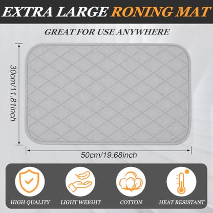 Tegeme 12 x 20 Inch Ironing Mat, Heat Resistant Foldable Iron Board Pad - size: 12×20 Inch