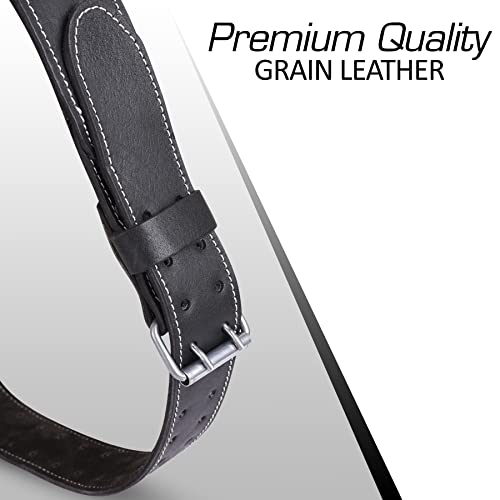 FUERI Leather Work Belt, 3" Wide Adjustable Padded Tool Belt - color: Black