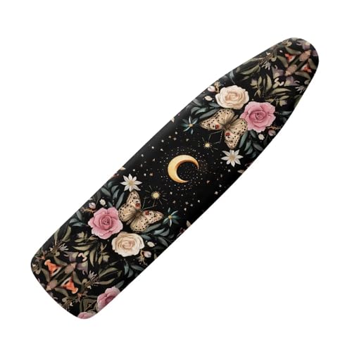 Butterfly Rose Ironing Board Cover Dust Covers Standard Ironing Board Full Size with Elastic Edge and Hook and Loop Fasteners Stain Resistant Cover for Ironing Board - color: Butterfly Rose