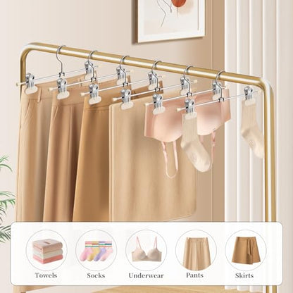 16 Inch Extra Wide Pants Skirt Hangers with Clips, Beige, 20 Pack - color: Ivory, size: 16Inch
