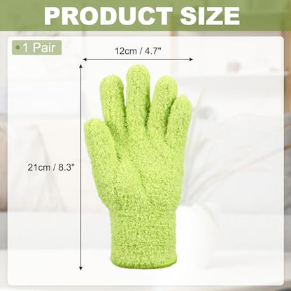 uxcell Microfiber Gloves, Reusable Washable Plant Dusting Gloves Cleaning Mittens for Auto Plants Household - color: Grass Green