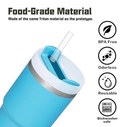 Replacement Straw Compatible with Stanley 14 oz 20 oz Cup Tumbler, 6 Pack Reusable Straw with Cleaning Brush, Plastic, Clear - color: Clear Straw*6, size: For 14oz/20oz