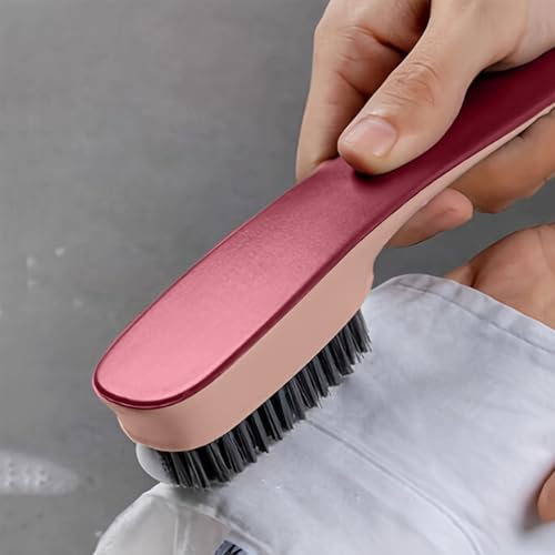 1 Pack Shoes Cleaning Brush, Handheld Scrubbing Brush–Multifunctional Cleaning Tools for Shoes, Laundry, Tile, Bathtub/Dark Pink - color: Dark Pink