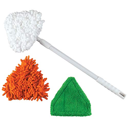 Smart Home Telescopic Multi-Purpose Triangular Cleaner with 3 Heads