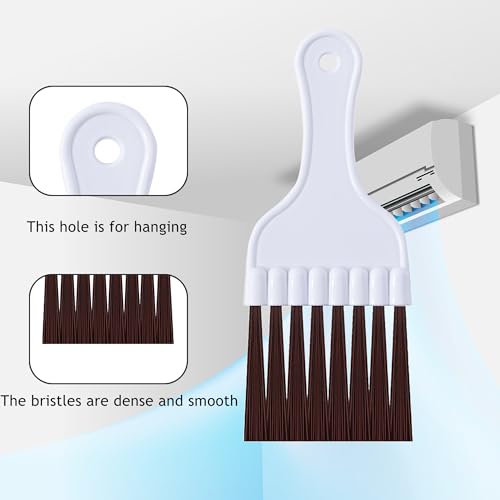 4Pcs Air Conditioner Fin Cleaner kit AC Coil Cleaning Brush Condenser Fin Straightener AC Evaporator Comb Radiator Repair Clean Tool (4 Brown and Blue) - color: 4 Brown and Blue