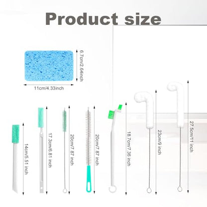 10pcs Ice Machine Cleaner Brush Sets, Multipurpose Ice Maker Crevice Cleaning Brushes Small Cleaning Brush for Household Use Water Bottle Straw Spout Cooler Cleaning Tools Kit