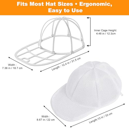 Hat Washer Cage Hat Cleaner for Baseball Caps Fit for Adults and Kids Hats, White