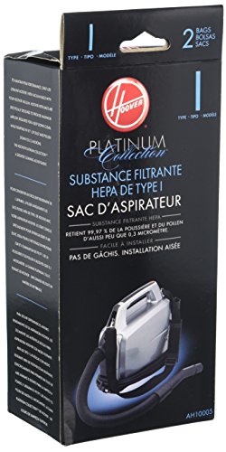 Hoover Vacuum Cleaner Bags for Platinum Canister Vacs, Pack of 2, Type I