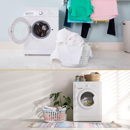 Suclain 3 Pcs Flexible Laundry Basket Set Carry Portable Flexible Laundry with Carrying Handles White Large Versatile Laundry for Bathroom College Dorm Laundry Room