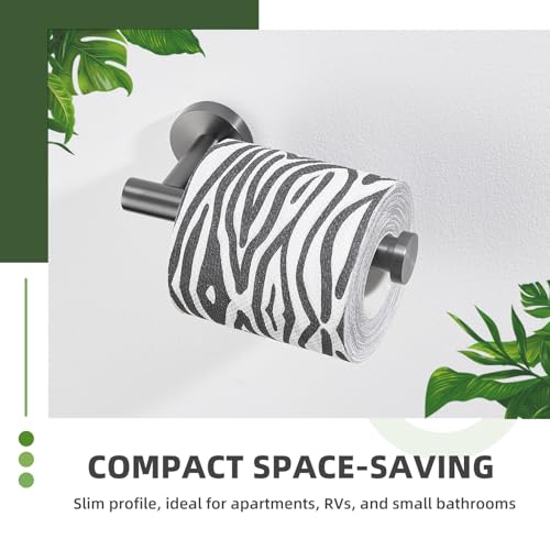 APLusee Toilet Paper Holder for Restroom, Gunmetal Gray, Wall Mounted - color: Gun Gray