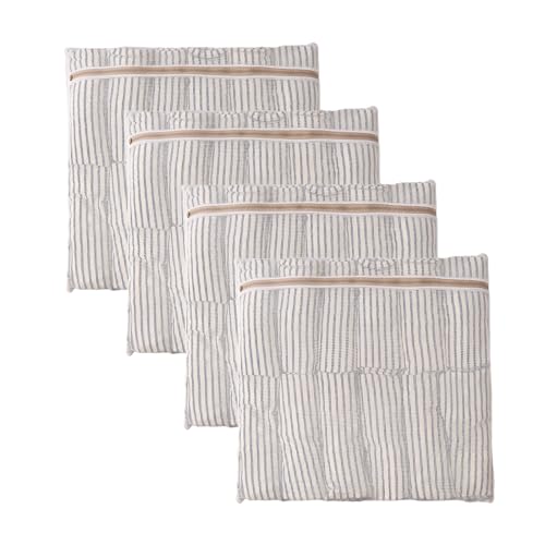 HEAVYWOOD 4-Piece Cotton Mesh Landry Bag Organic Wash Bag for Washing Machine Lingerie Bags for Washing Delicates with Sturdy Anti-Rust Zipper Clothes Washing Bag (4Bags, XL) - size: 4 X-Large