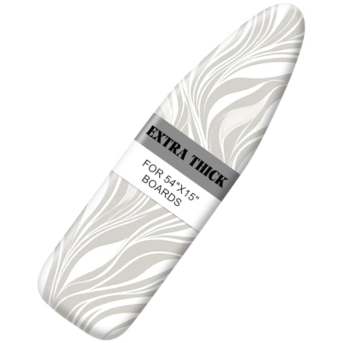 Ironing Board Cover 15"x54"，Standard Ironing Board Replacement Cover，Easy Fit - color: Silver-gray, size: 15"x54"