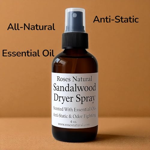 Natural Dryer Ball Spray, 4 oz, Patchouli, Lavender,Essential Oil Laundry Refresher, Fabric Freshener for Clothes, Linens & Wool, Anti-Static & Odor Neutralizer, Made in the USA (Sandalwood) - color: Sandalwood