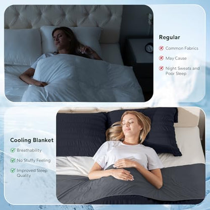 GEMBED Summer Cooling Blanket for Hot Sleepers - King Size, 90"x108" - color: Black, size: King (108"x90")
