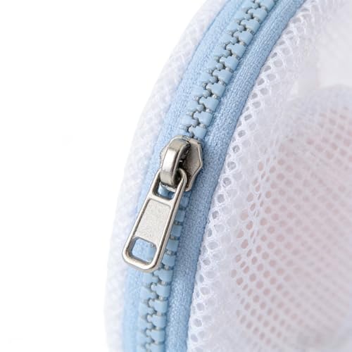 Bra Wash Bag Set, Mesh Laundry Washing Bags with Premium Zipper for Bra, Foldable Mesh Lingerie Underware Wash Bags Protector for Washing Machine - color: Blue
