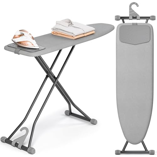 APEXCHASER Foldable Compact Heigh Adjustable Ironing Board with Silicone - color: Gray