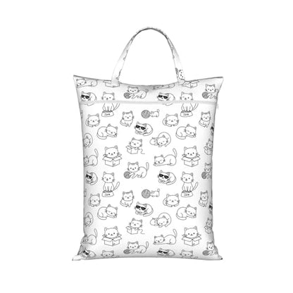 Cute Cartoon Cat Travel Laundry Bag Washable Dirty Clothes Bag for Gym - color: Cute Cartoon Cat