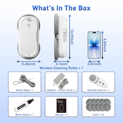 KKI Window Cleaning Robot, Auto-Dual Spray,for High-Rise Windows 4min/㎡ - color: White-gray