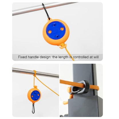 Clothesline Cord - Adjustable 10m Laundry Drying Rope with ABS Hooks for Camping, Hotel, Backyard, Indoor & Outdoor Use (Compact 10x7.5x4.5cm)‌