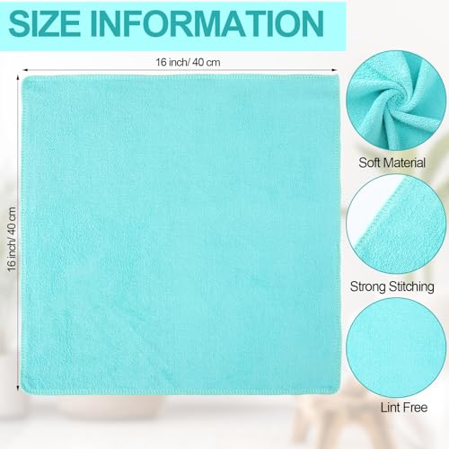 Nuenen Car Microfiber Clean Cloths, Teal Blue, 16 x 16 Inch, 60 Pcs - color: Teal Blue, size: 16 x 16 inches