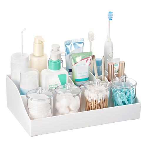 Vtopmart 5 PCS Bathroom Countertop Organizer Sets, White - color: White