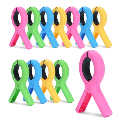 12 Pack Beach Towel Clips for Chairs - 3.7 Inch Large Portable Pool Clips - size: 3.7 In×12 Pcs