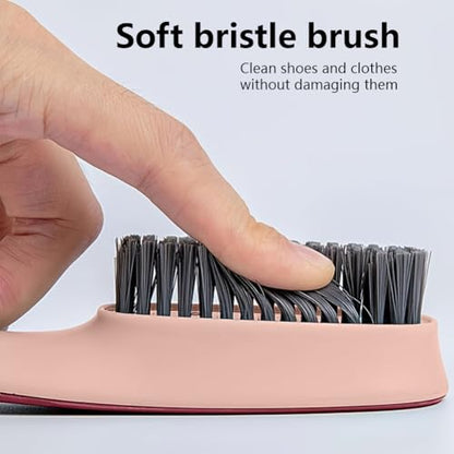 1 Pack Shoes Cleaning Brush, Handheld Scrubbing Brush–Multifunctional Cleaning Tools for Shoes, Laundry, Tile, Bathtub/Dark Pink - color: Dark Pink