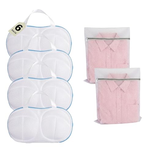 6 PCS Bra Laundry Bags for Washing Machine, Bra Wash Protector for A-D Cups