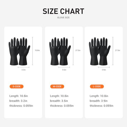ThxToms 3 Pairs Hair Dye Gloves, Reusable Professional Hair Color Rubber Gloves for Home and Salon Black - size: Small