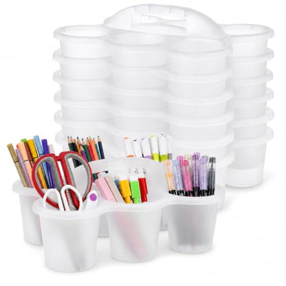 gisgfim 6 Pack Classroom Caddy Organizer with Handle, 6 Compartments, Clear - color: Clear