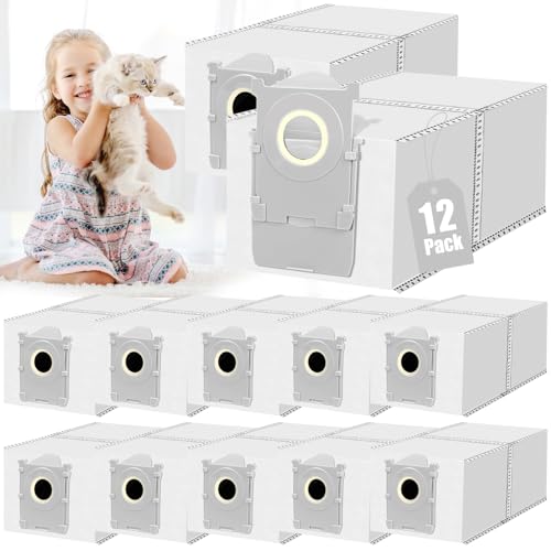KGC 12 Pack X9 Pro Omni Dust Bags for Ecovacs Deebot X9 Pro Omni - color: For ECOVACS DEEBOT T50 MAX,T50 Pro,T80,X8/X9 Pro, size: 12 Pack