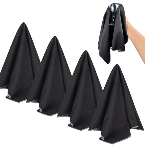 SINLAND Microfiber Glass Polishing Cloths Cleaning Rag 20x25In 4Pack Black - color: Black, size: 20Inchx25Inch 4Pcs