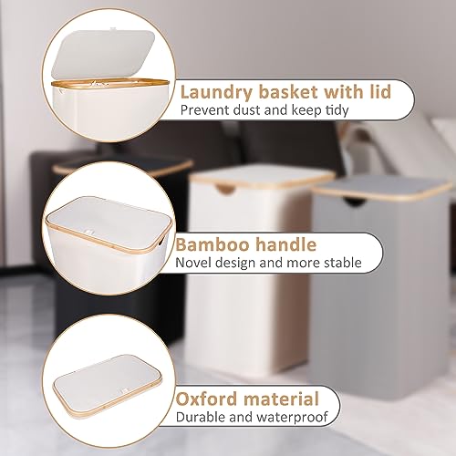 IEGrow Laundry Hamper with Lid,150L Laundry Basket with 2 Mesh Bags,Beige - color: Beige, size: 150L