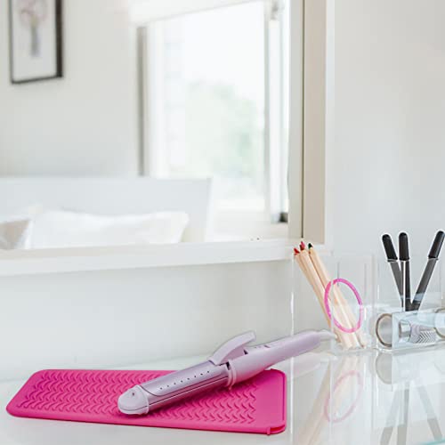 Silicone Heat Resistant Mat Pouch for Hair Straightener,Curling Iron, Pink - color: Pink, size: 2 Pack