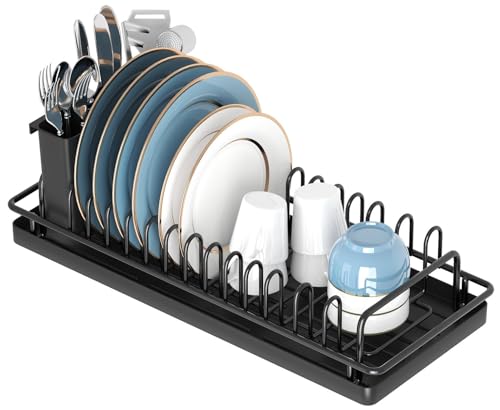 XYZLVSI Compact Small Dish Drying Rack, RV Dish Rack for Kitchen Counter
