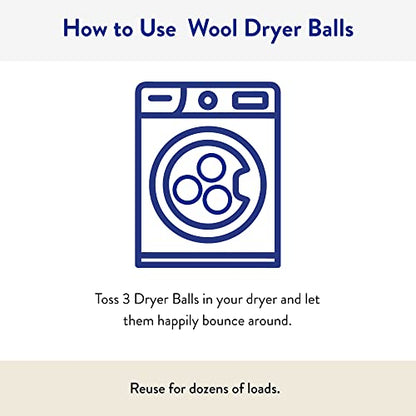 The Clean People 100% New Zealand Wool Dryer Balls - 3 Pack - for Laundry, Fabric Softening, Anti Static, No Lint, Odorless and Reusable - size: 3 Count