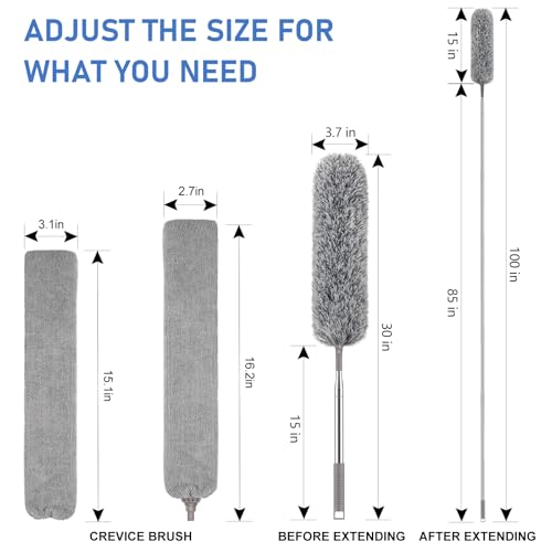 SetSail Dusters and Gap Duster with Extension Pole for Cleaning,Gray - color: Gray, size: Gap Duster Set