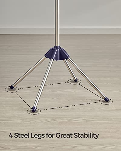 SONGMICS Clothes Drying Rack, 72.8-Inch Drying Rack, 3 Rotatable Arms - color: Blue + Silver, style: 2-Tier-Clip