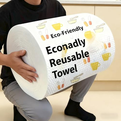 1 roll (Use 1000-2000 Times), Lazy Rags, Disposable Kitchen Paper Towels, Washable Wet and Dry Towels, Rags, Non-Stick Oil Rags, degreasing Towels, Household Cleaning Rags, Cleaning Supplies