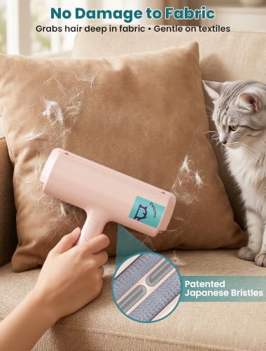 DELOMO Pet Hair Remover Roller, Reusable Lint Roller for Dog and Cat Hair - color: D: Pink（gift Choice）