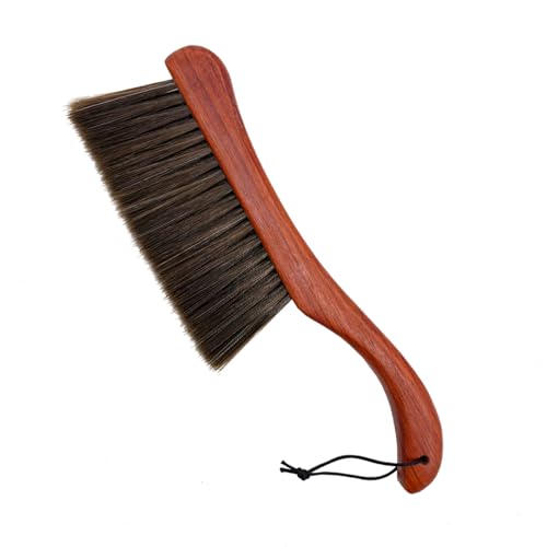 Hand Broom Soft Bristles Duster with Solid Wood Handle Quick Dusting Brush for Sofa Bed Furniture Musical Instruments (Rosewood) - color: Rosewood