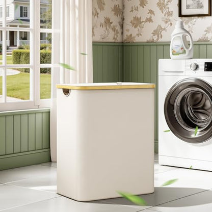 Hampers for Laundry Basket with Lid, 160L Large Laundry Hamper 3 Section - color: Beige, size: 160L