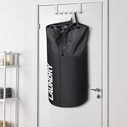 Chrislley 106L Collapsible Laundry Basket, Laundry Backpack, Laundry Bag - color: black