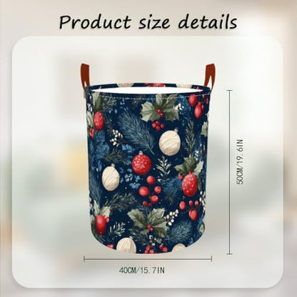 Laundry Basket 15.7x19.7 in Christmas Ornament Hamper for Bedroom - color: colorful0435