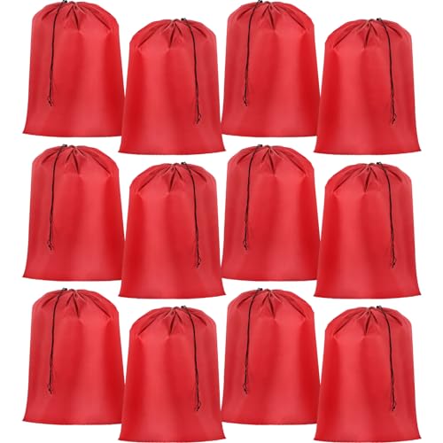 Woanger 12 Pack 28 x 45 Inch Extra Large Laundry Bags Bulk, Red - color: Red