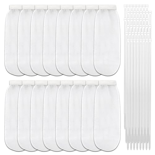 64-Piece Lint Trap and Cable Ties Set for Washing Machine, Includes 16 Nylon Mesh Lint Traps and 48 Cable Ties, Easy and Effective Lint Filtration (White) - color: 16pcs