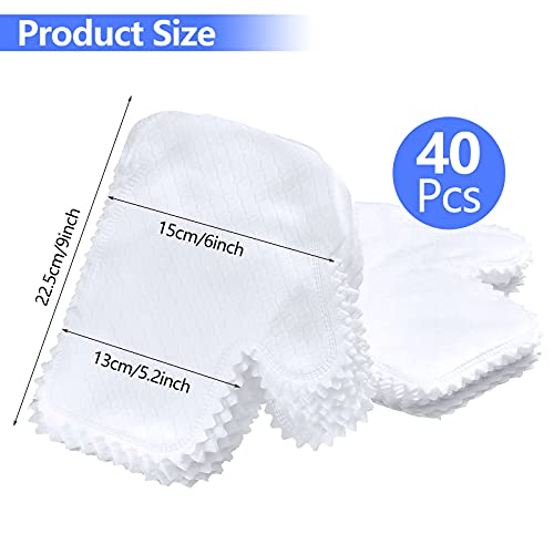 Patelai 40 Pcs Microfiber Dusting Gloves, Dual-Sided Disposable Mitts